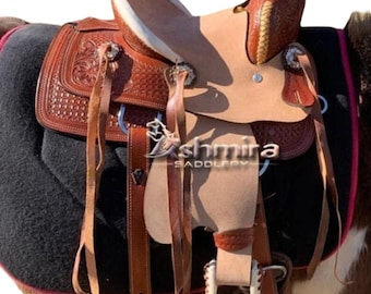 Selle Western Barrel Racing En Cuir Noir – Tailles 10 à 18", Neuve Avec Livraison