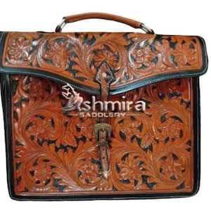 Handpunzierte Laptoptasche aus Leder: Personalisiertes handgemachtes Design