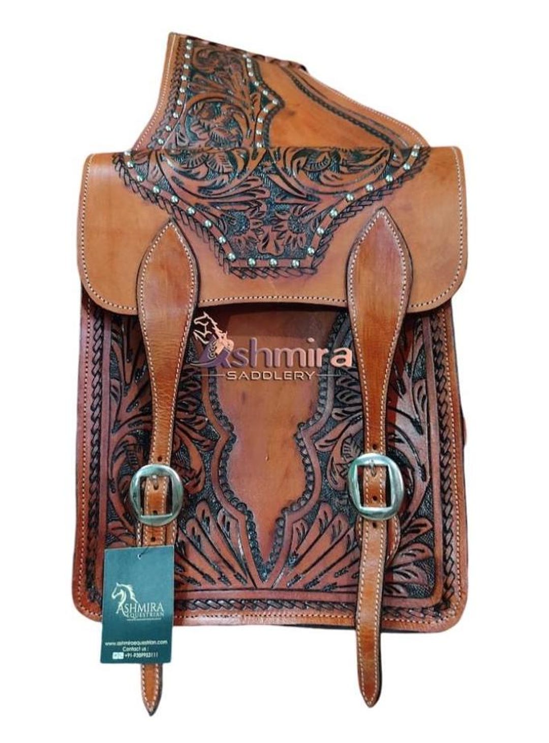 Sangle De Flanc Arrière Pour Selle Western – Ornée, Cuir – Ridex – Fabriqué En Inde