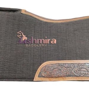 Western Felt Saddle pad with Carved Leather Free Shipping