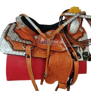 Western Trail Pleasure  Premium Leather Show Saddle Saddle With Tack Set Free Shipping