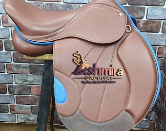 English Saddle All Purpose Premium Leather Jumping  Riding Horse Saddle Free Shipping
