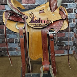 Wade Tree A Fork Premium Western Leather Roping Ranch Horse Saddle Tack with set Free Shipping