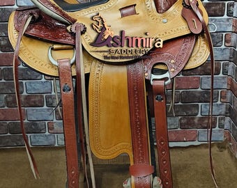 Wade Tree A Fork Premium Western Leather Roping Ranch Horse Saddle Tack with set Free Shipping