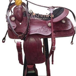 Handmade Leather Western Barrel Saddle: Trail Pleasure with Headstall & Reins
