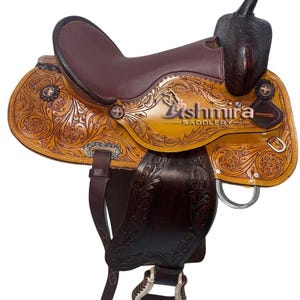 Hand Carved Leather Western Saddle: Pleasure Trail Comfort Set
