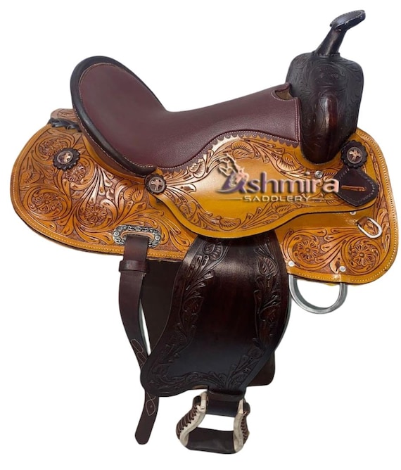 トレイルサドルウエスタンホースプレジャー快適乗り革セット15 16 17 18 ウエスタンホースサドルレザー加工プレジャートレイルライディング