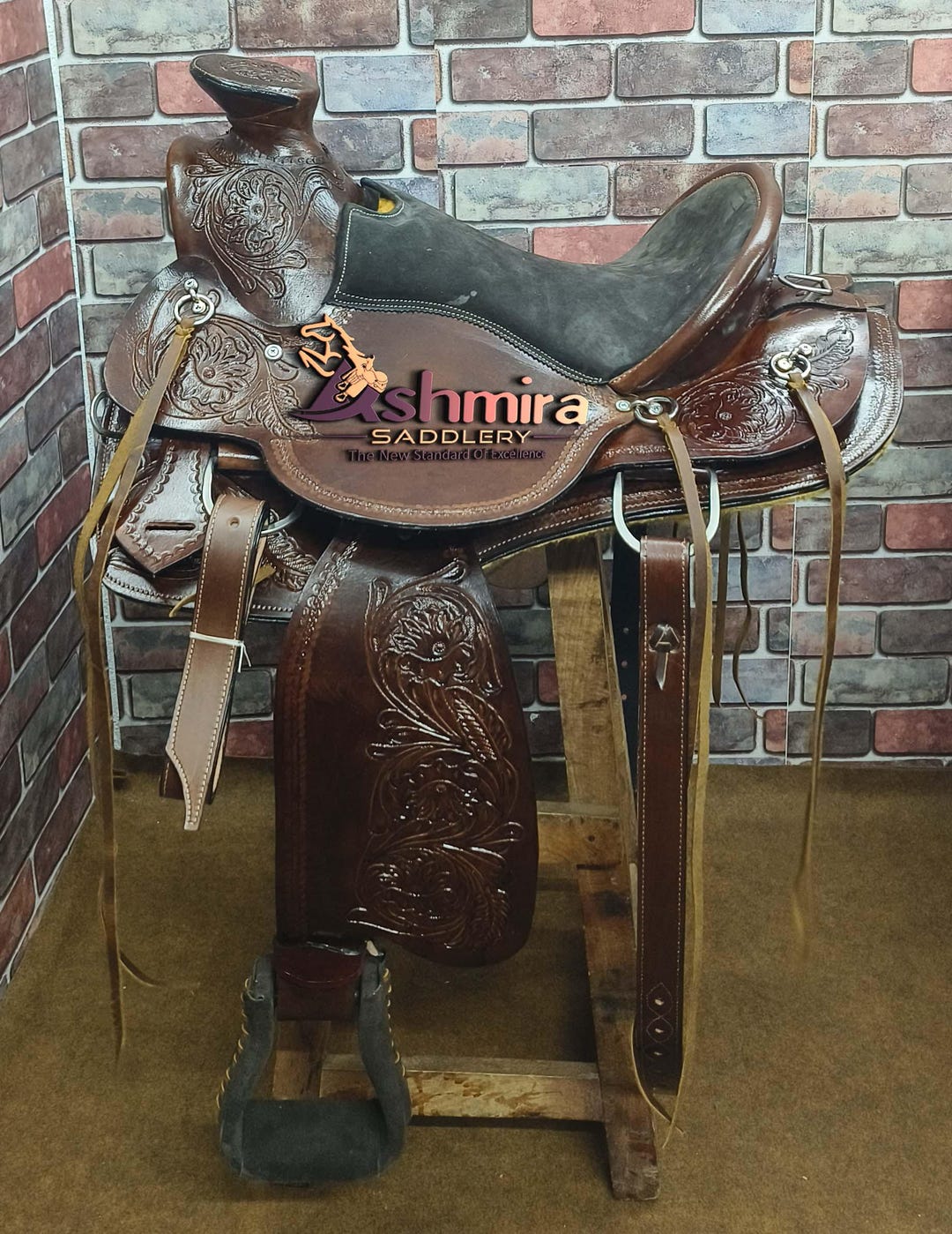 Selle Western Hilason A Fork En Cuir - Arbre Wade - Ranch/Roping - Tailles 10 à 16