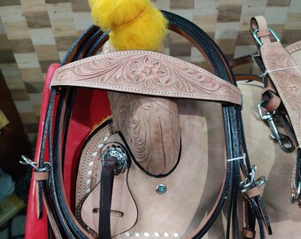 Selle Western Complète Barrel Racing En Cuir - Taille 18" - Faite Main En Inde (Neuf)