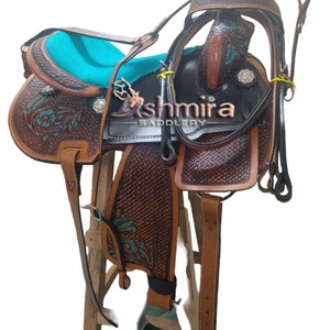 Hand tooled Premium Western Barrel Racing Saddle Tack, Trail Pleasure Saddle, Custom Horse Saddle Free Shipping