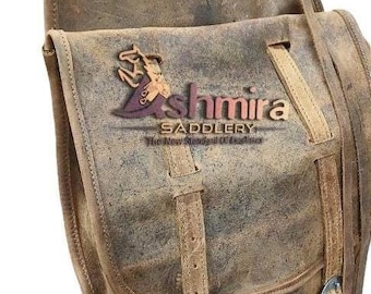 Bolsa de cuero hecha a mano para silla de montar de caballo, accesorio ecuestre