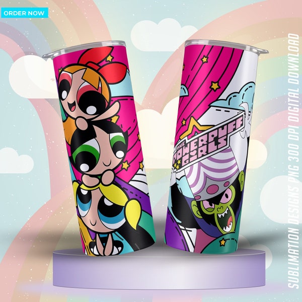 Skinny Tumbler 20 oz The Powerpuffs Girls/ Wrap 20 oz The Powerpuff Girls