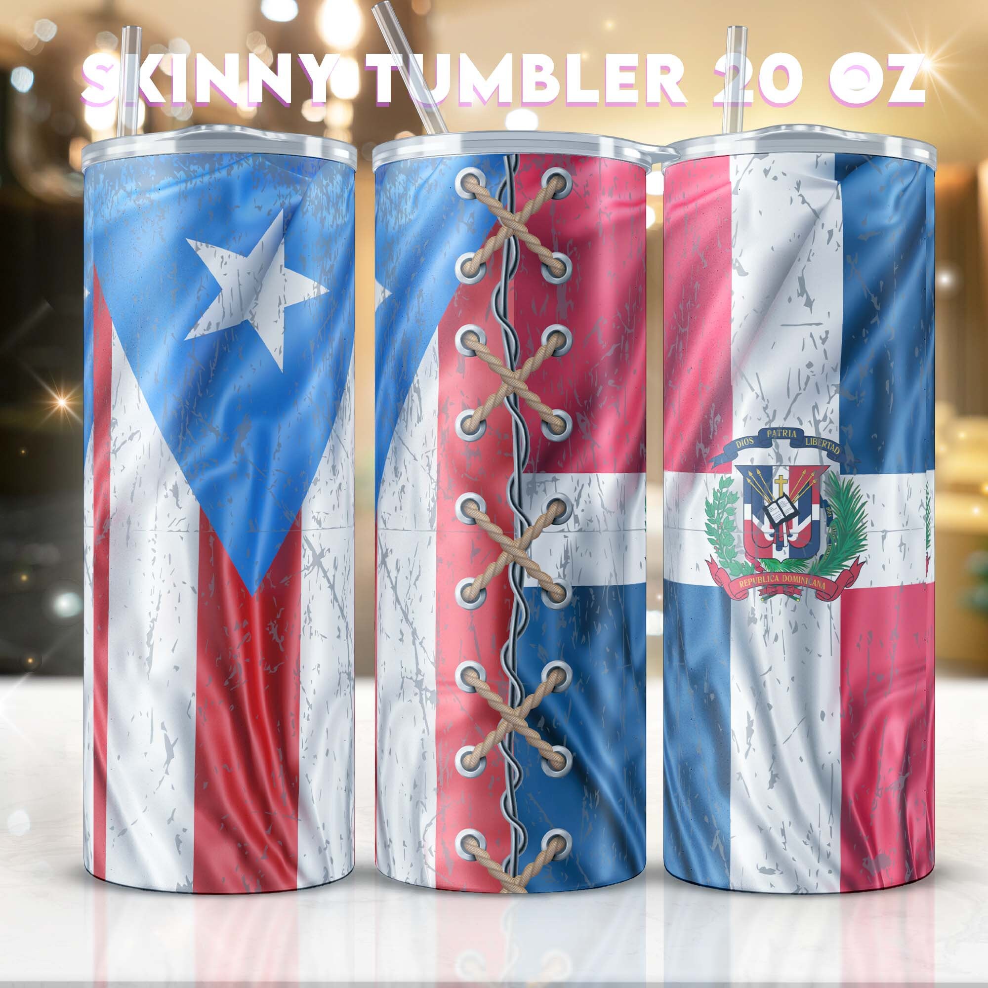 Skinny Tumbler Puerto Rico/ Skinny Tumbler Dominican Republic/ Duo