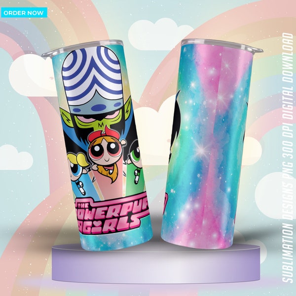 Skinny Tumbler 20 oz The Powerpuffs Girls/ Wrap 20 oz Super Powerpuff Girls/ The Powerpuffs Girls