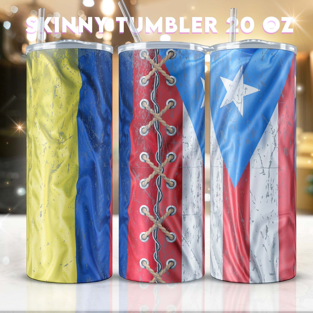 Skinny Tumbler Colombia/ Skinny Tumbler Puerto Rico/ Duo Countries Png