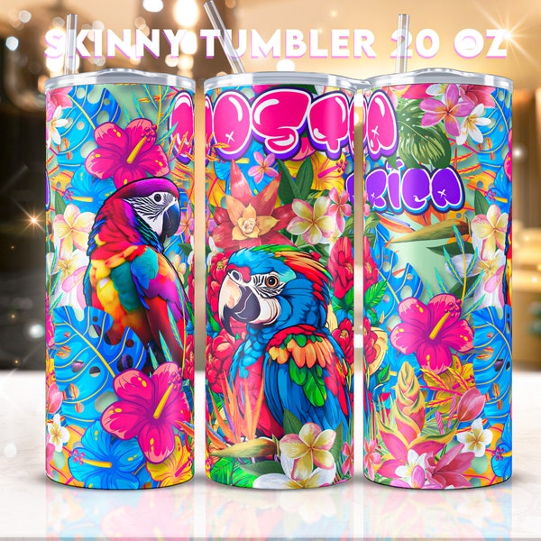 Colorful and beautiful Costa Rica design for skinny tumbler/ Costa Rica png/ Costa Rica design/ Costa Rica design/ Instant download/ png