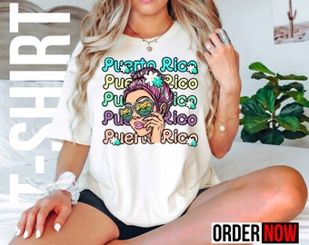 Puerto Rico T-shirt/ Groovy Design/ Boricua/ Beautiful design of the island of Puerto Rico/ png download