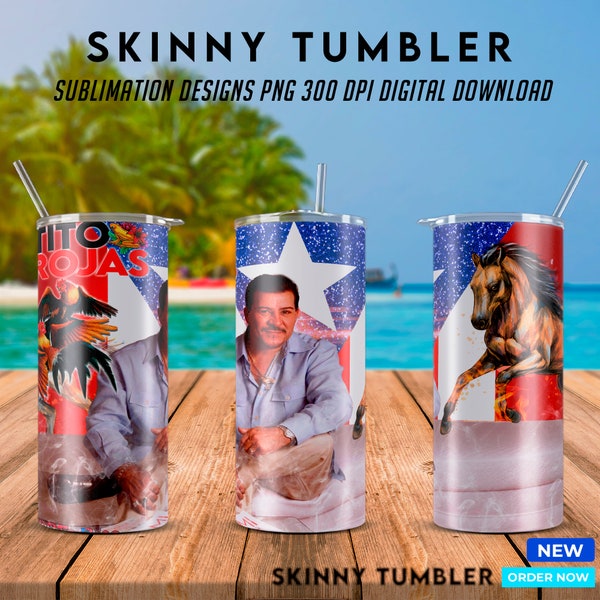 Pack of 5 Exclusive Designs for Skinny Tumbler, 20 oz, from Puerto Rico, immediate download, png format, Puerto Rico, 300 Dpi Resolution