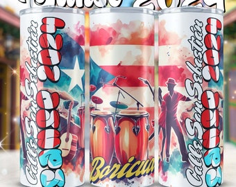 Skinny Tumbler 20 oz Puerto Rico/ Wrapper 20 oz Sanse 2024/ San Sebastian Street Party