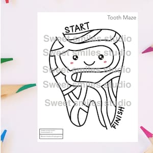 Dental Kids Activities, Kids Mazes, Pediatric Dental Office Activities for Kids, Children's Worksheets for Fun, Digital Download for Dental
