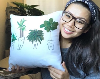 Teeth gifts for Dental Office Gifts for Dental School Grad gifts for friends Office decor gifts for Dentist Pillow Room Decor Tooth Pillow