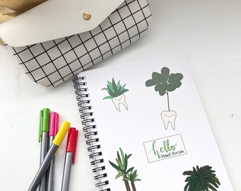 Pflanzen-Notizbuch Geschenke für Zahnmedizin-Studenten Geschenke für zahnmedizinische Absolventen-Geschenke mit zahnmedizinischer Kunst für Zahnarzt-Geschenke für Zahnhygieniker-Pflanzenmutter