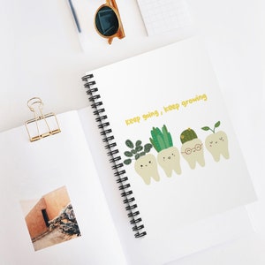 Niedliche Zähne Spiralblock motivierendes und inspirierendes Notizbuch für die Schule oder Journal Bujo, Geschenke für ZahnmedizinStudenten, RDA, RDH