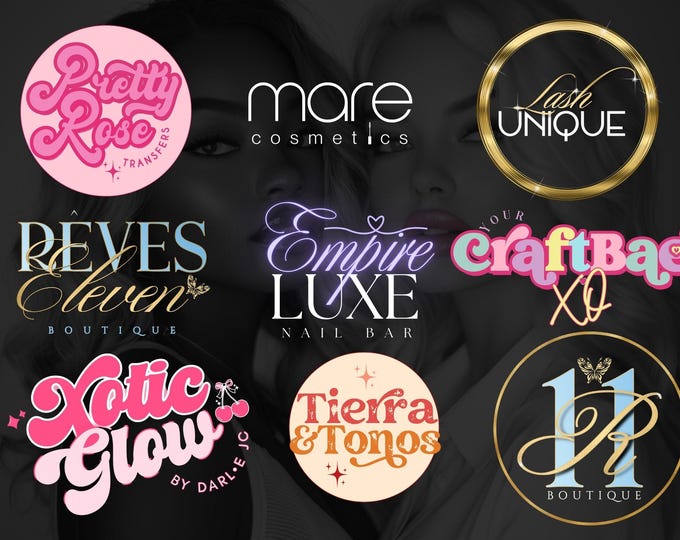 Retro Logo Design - Editable Canva Logo Template - DIY Colorful Boho ...