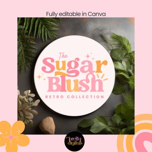 Retro Logo Design - Editable Canva Logo Template - DIY Colorful Boho ...