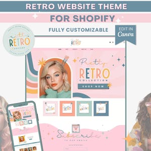 Retro Website Theme for Shopify, Bright Vintage Boutique Website Template for Online Business
