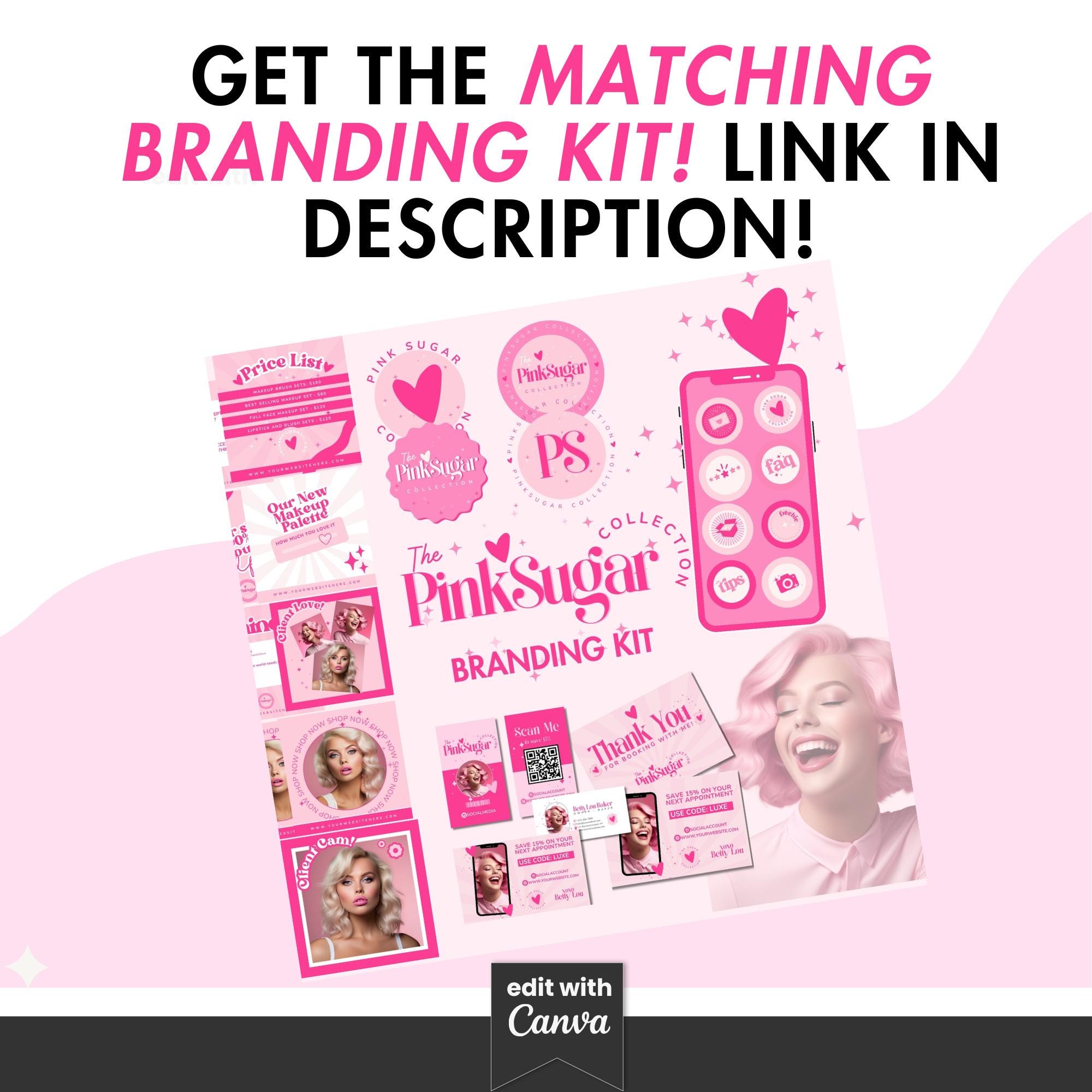customize 12,310+ pink logo templates online - canva... Retro Logo Design - Editable Canva Logo Template - DIY Pink Logo Set ...