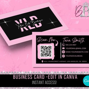 DIY Business Card Template - Editable Business Card - Premade Business Card  - Hair Makeup Lash Nail Card - Canva Template