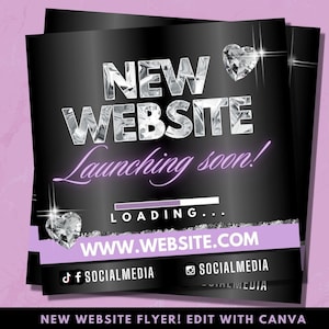 Website Launch Flyer, Editable Canva Template, New Website Flyer, New Arrivals Flyer, DIY Flyer, Lash/Hair/Nails/Salon Coming Soon Flyer