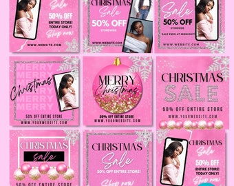 Christmas Flyer, Christmas Sale Social Media Templates, Christmas Editable Template, Holiday Premade Canva Flyer, Christmas Sale Flyer