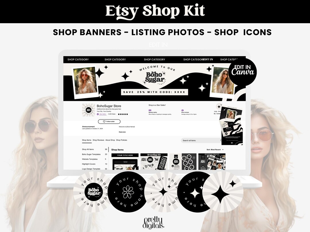Etsy Shop Kit Templates Etsy Shop Banner Templates Canva Etsy