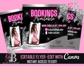 Appointment Flyer, Appointments Available Flyer Social Media Flyer, Bookings Flyer, Book Now Template, Makeup Class Canva Flyer