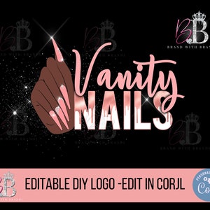 Nails Logo, Do it Yourself Nails Logo, Glam Logo, Nail Technician logo, DIY nail salon Logo, Nail Business Logo Design, Nail Salon Design