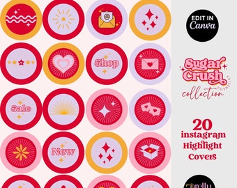 Instagram Highlight Covers, Instagram Story Highlights for, Beauty Business, Boho Retro Instagram Bright, Rainbow Branding, retro logo set