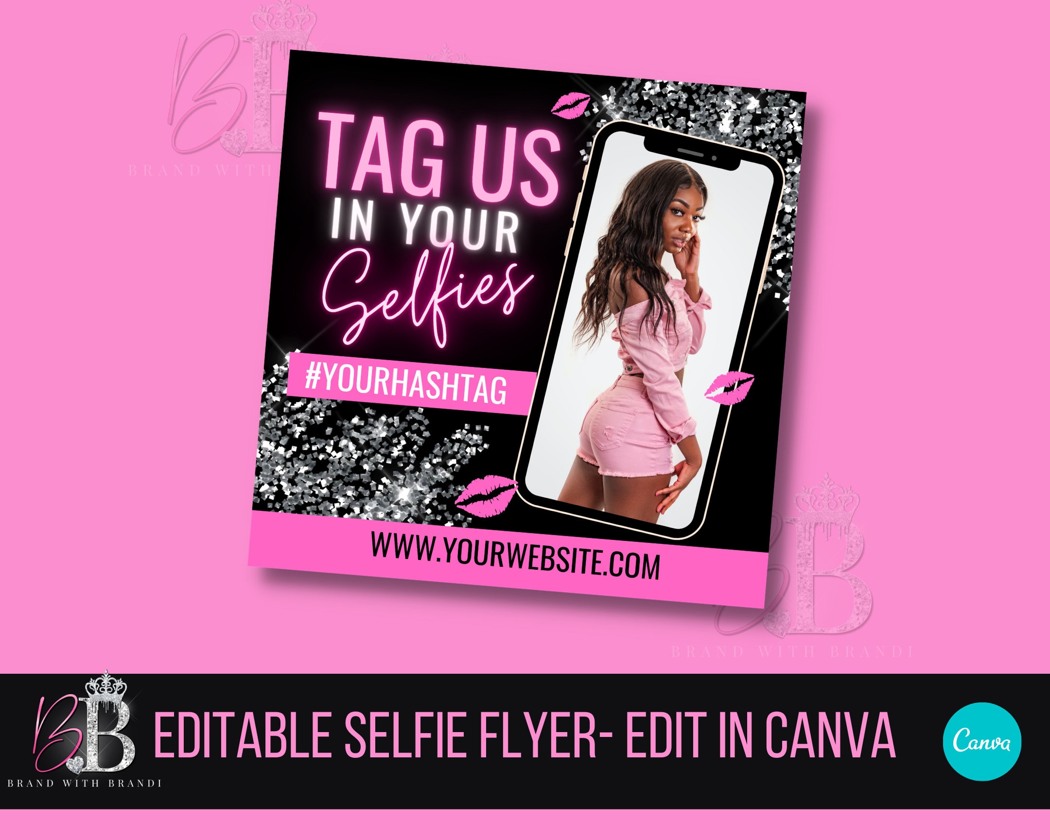 Selfie Card Selfie Cam Editable Instagram Selfie Template Etsy