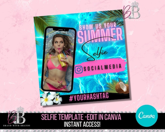 Summer Flyer, Summer Flash Sale Flyer, Vacation Flyer, Tropical Flyer, Selfie Flyer, Canva Selfie Template, Premade Beauty Flyer, Tag Us