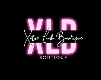 Boutique Logo Design, Beauty Logo Design, Boutique Logo, Pink Neon Logo, DIY Logo, Hair/Lash/Nails, Modern Logo, Beauty Branding