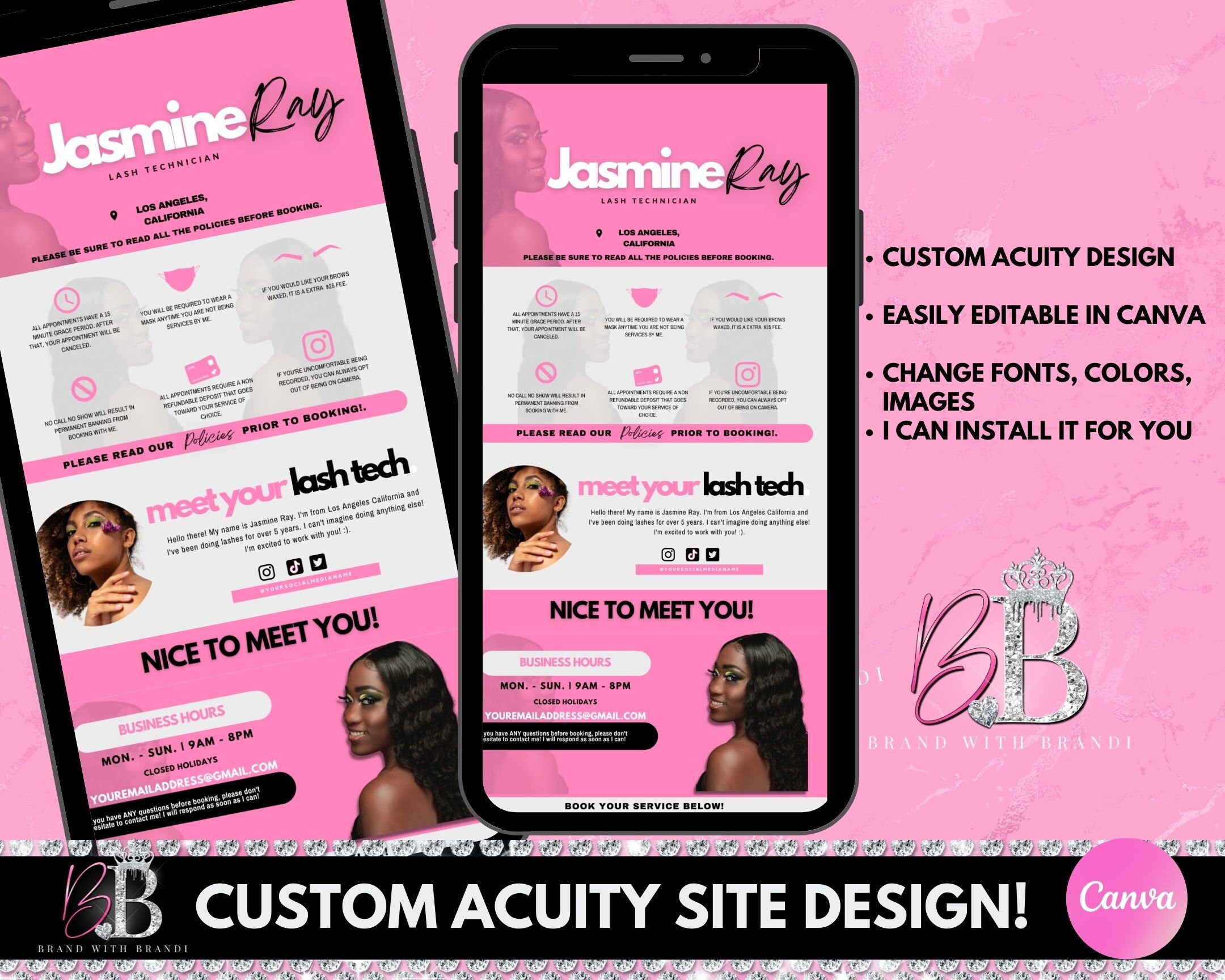 Acuity Scheduling Template Hair Stylist Editable DIY Acuity - Etsy