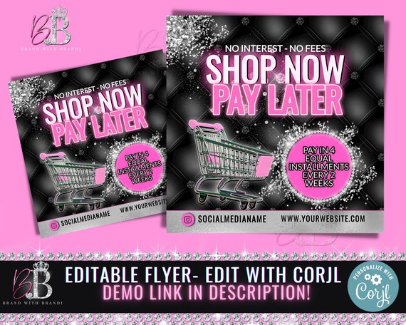 Buy Now Pay Later Flyer, Installment Flyer, Instagram Flyer, Premade Social Media Flyer, Neon Flyer
