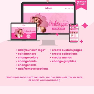 ピンクのレトロなShopifyテーマ - ファッション＆メイクアップビジネス向けのカスタマイズ可能なブティックウェブサイトテンプレート。Canvaで編集可能 画像 9