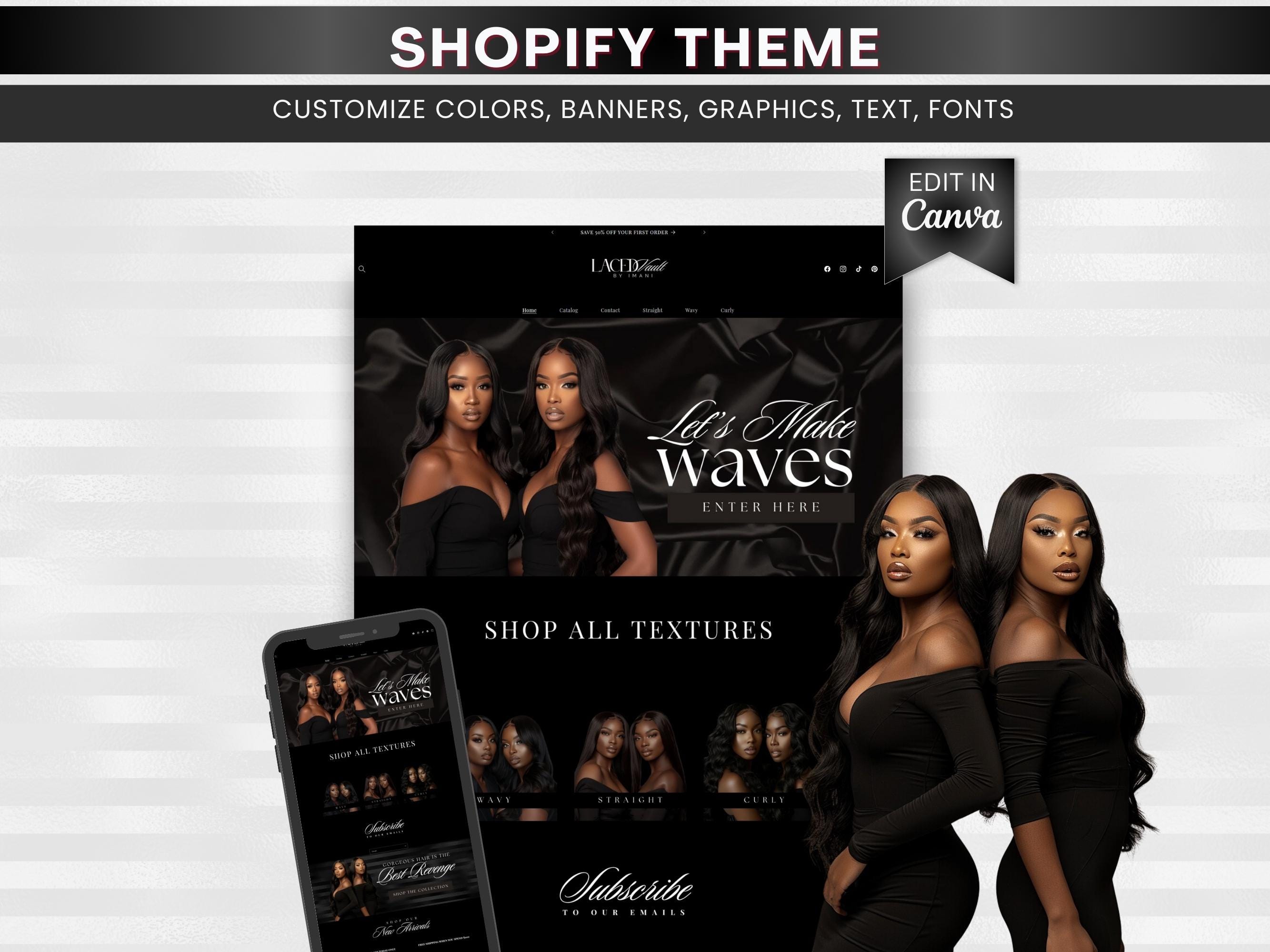Hair Shopify Theme | Shopify Template Hair | Shopify Website Template For Hair/Beauty Businesses | Ecommerce Luxury Website Theme