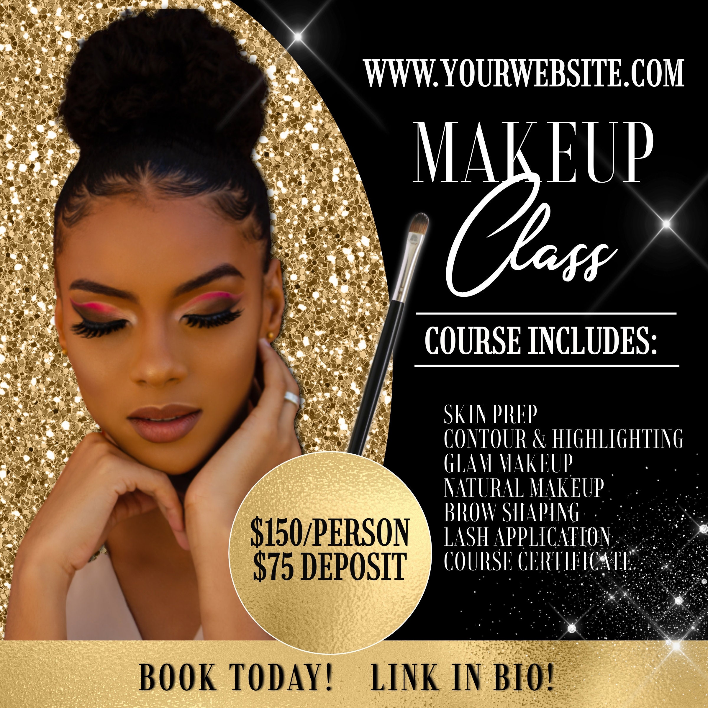 Makeup Class Flyer Makeup Tutorial Eflyer Training Class Etsy