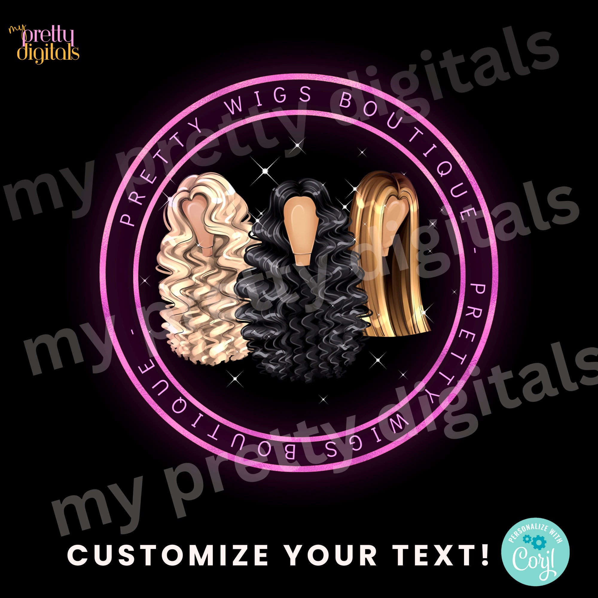 Hair wig logo cheap