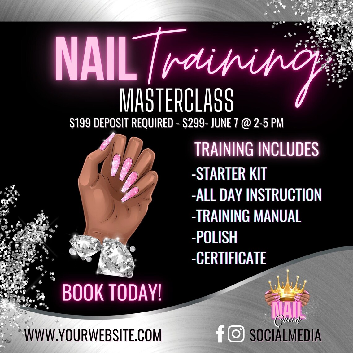 Nail Training Flyer Nail Class Flyer Nail Course Flyer Etsy