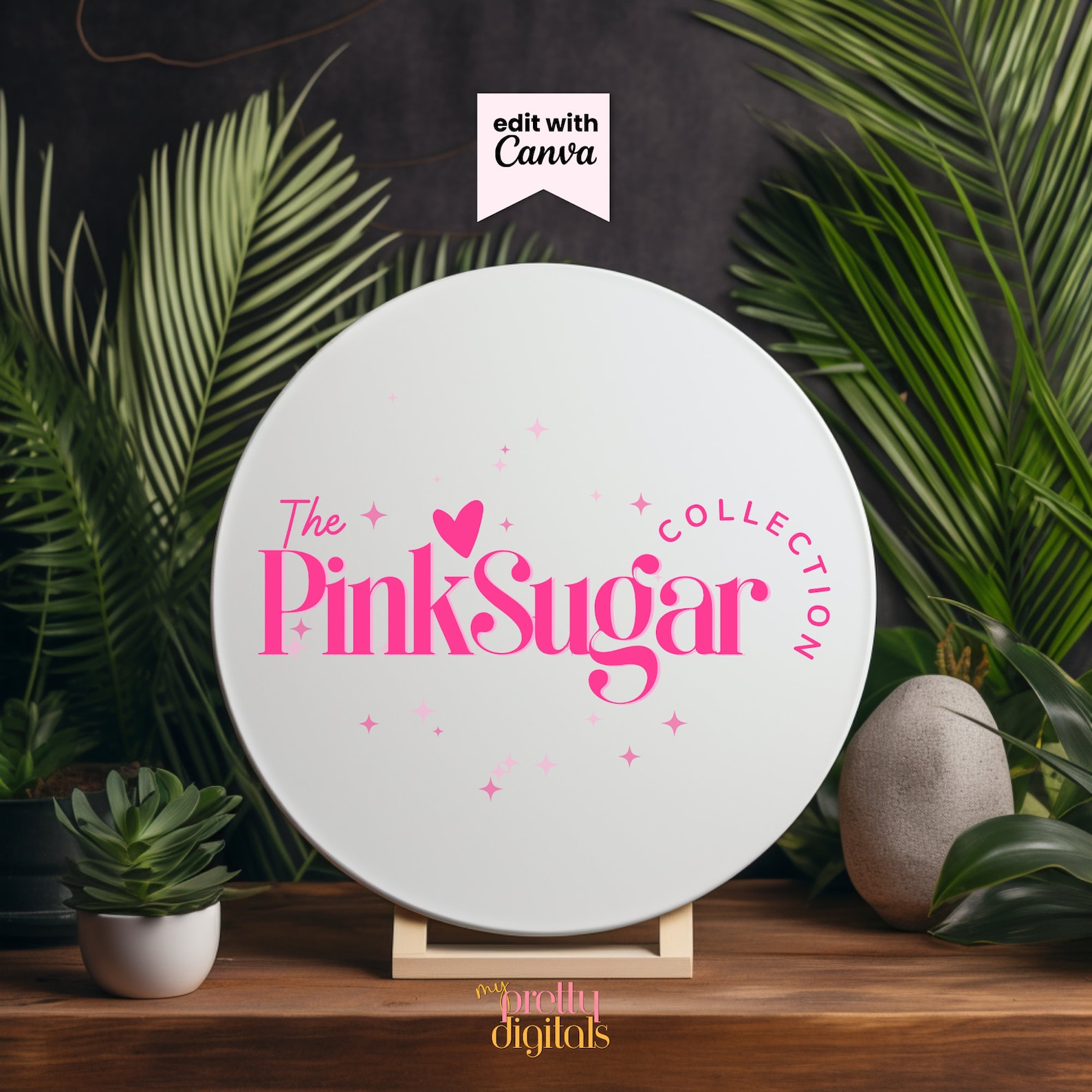 customize 12,310+ pink logo templates online - canva... Retro Logo Design - Editable Canva Logo Template - DIY Pink Logo Set ...