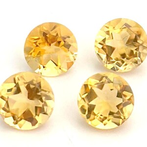 9 mm Natural Citrine Round Cut Lot 04 Pcs Calibrated Top Lustrous Faceted Loose Gemstones